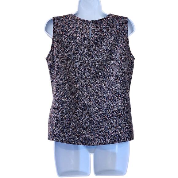 Notations Womens Pullover Career Top Size S Blue Pink Sleeveless Keyhole Blouse - Picture 2 of 11